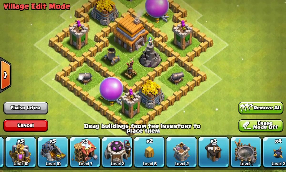 Clash of Clans Town Hall 5 Defense (CoC TH5) BEST Hybrid Base Layout Defense Strategy