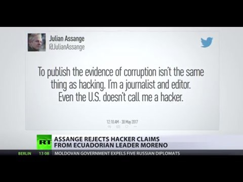 ‘I am a journalist, editor’: Assange slams ‘hacker’ claim from new Ecuadorian president