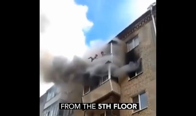 Une famille saute par la fenêtre pour échapper à un incendie.