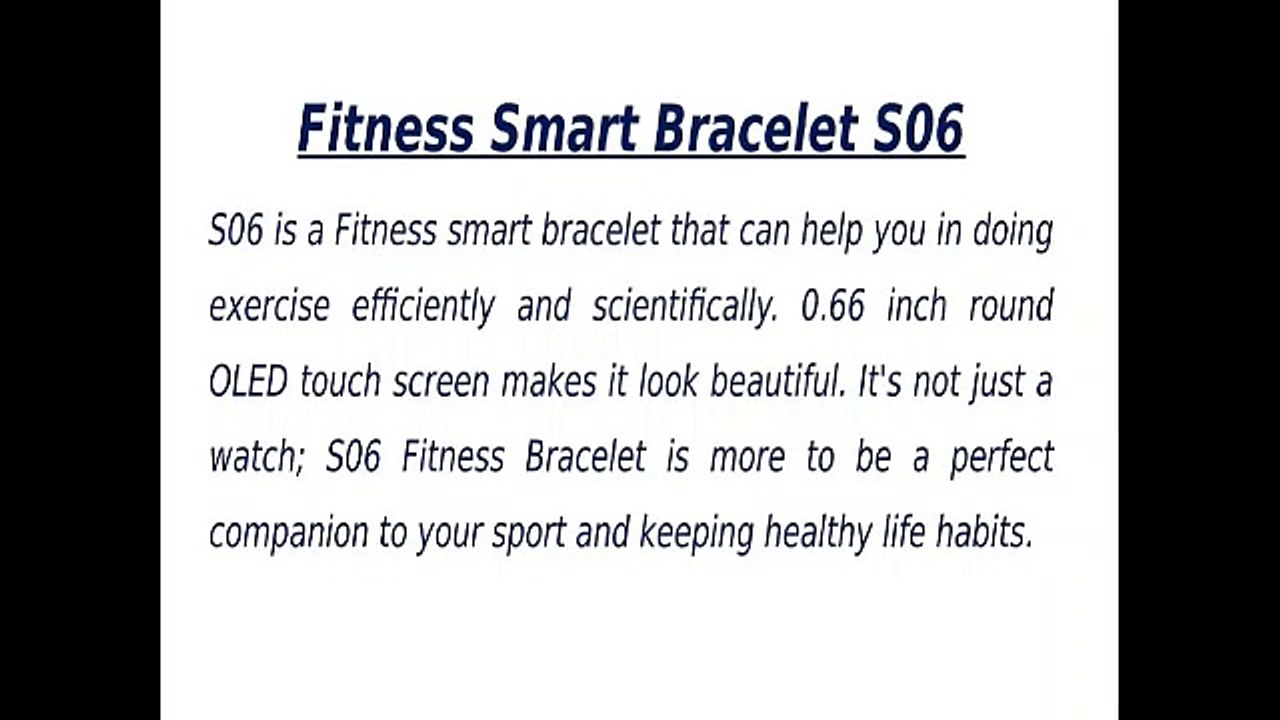 Fitness Smart Bracelet S06 || Fitness Tracker By ThinkRace