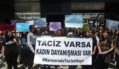 Marmara Üniversitesi'nde 'taciz' protestosu