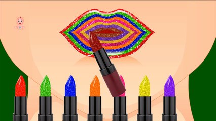 Children Learn Colors with Crazy Lipstick Colors   Best Lipstick Learning Colors Videos for Babies