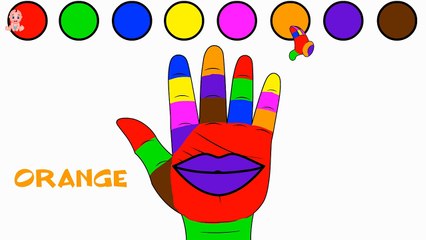 Hand Lip Coloring Page for Kids   Colors for Children to Learn with Drawing and Painting for Kids