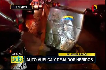 Vía Expresa: accidente vehicular por intensa llovizna deja dos heridos