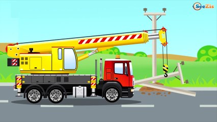 Vidéo éducative avec les Véhicules - Tracteurs: Construction Une MAISON. Dessin animé pour bébés