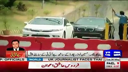 Security Guard Of Hussain Nawaz Beats A TV Channel's Camera Man