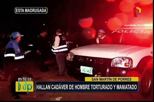 SMP: hallan cadáver de hombre que habría sido torturado y maniatado