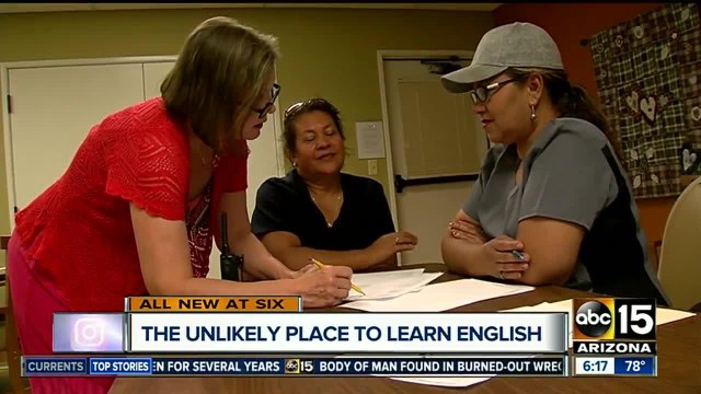 Mesa residents become teachers to employees at assisted living facility