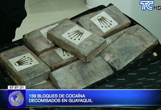 159 bloques de cocaína decomisados en Guayaquil