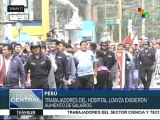 Perú: trabajadores del Hospital Loayza exigen aumento de salarios