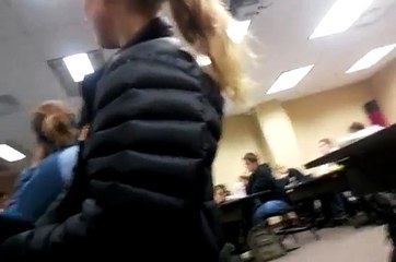 Girl Struggling To Stay Awake In Class
