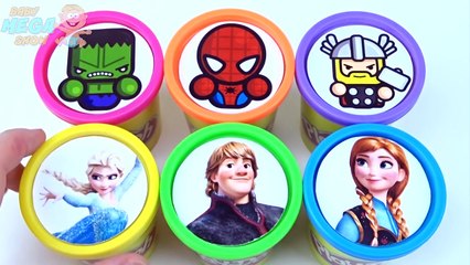 Superhero Learning Colors Play Doh Cups Spiderman McQueen Cars Finger Family Song Nursery