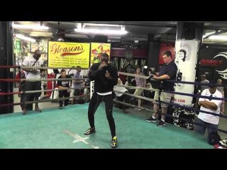 Kid Chocolate shows off footwork with and in shape body