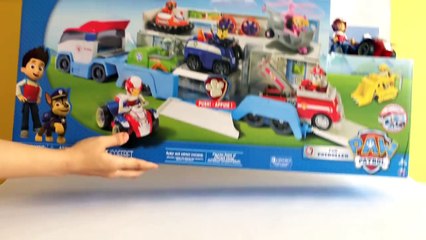 Скачать видео: 9 Paw Patrol Action Pack Pups Chase Marshall Rubble Rocky Zuma Skye Everest RoboDog Unboxi