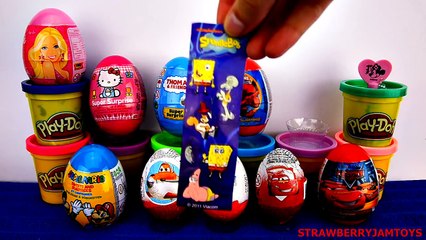 Frozen Play Doh Spiderman Spongebob My Little Pony Tigger Christmas Surprise Eggs Strawber