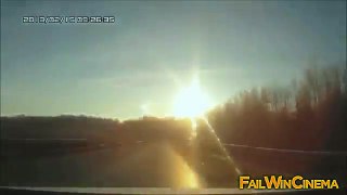 Close up Meteorite crash Explosion in Russia 2013