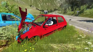 Beamng drive - Rockfall Crashes #2 (with real sounds, rock slides crashes)