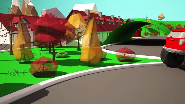 Fire Brigade & Police Car Wash | 3D Monster Truck Car Wash - Cartoon for kids | Educationa