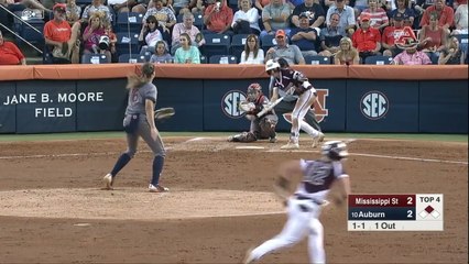 Auburn softball defeats Mississippi State 4-2