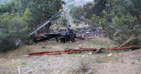 Şırnak'ta Düşen Askeri Helikopterin Enkazı Görüntülendi