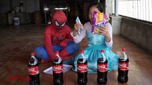 Elsa và Anna cùng người nhện thử chơi Mentos với nước uống có ga Mentos vs Soda phần 1 MN