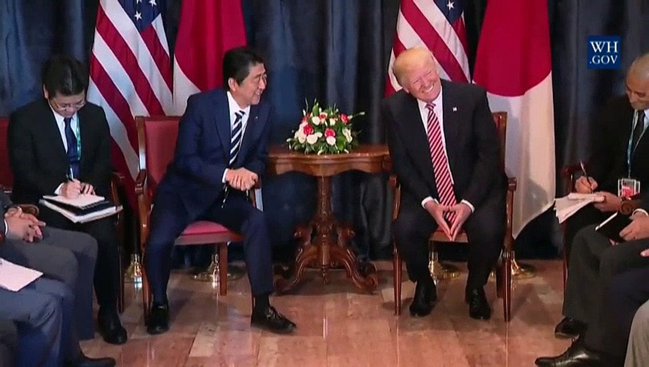 Prime Minister Abe And President Trump Hold Meeting On North Korea