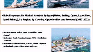 Global Superyachts Market: (Motor, Sailing, Open, Expedition, Sport Fishing) (2017-2022) - Azoth Analytics