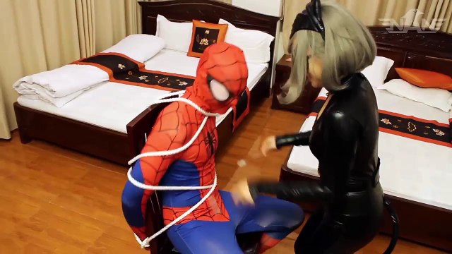 Frozen Elsa Kisses Spiderman! No! Black Cat Kisses Spiderman! w_ Maleficent _ Funny Superheroes IRL
