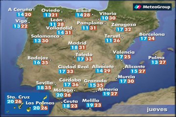 Previsión del tiempo para este jueves 1 de junio