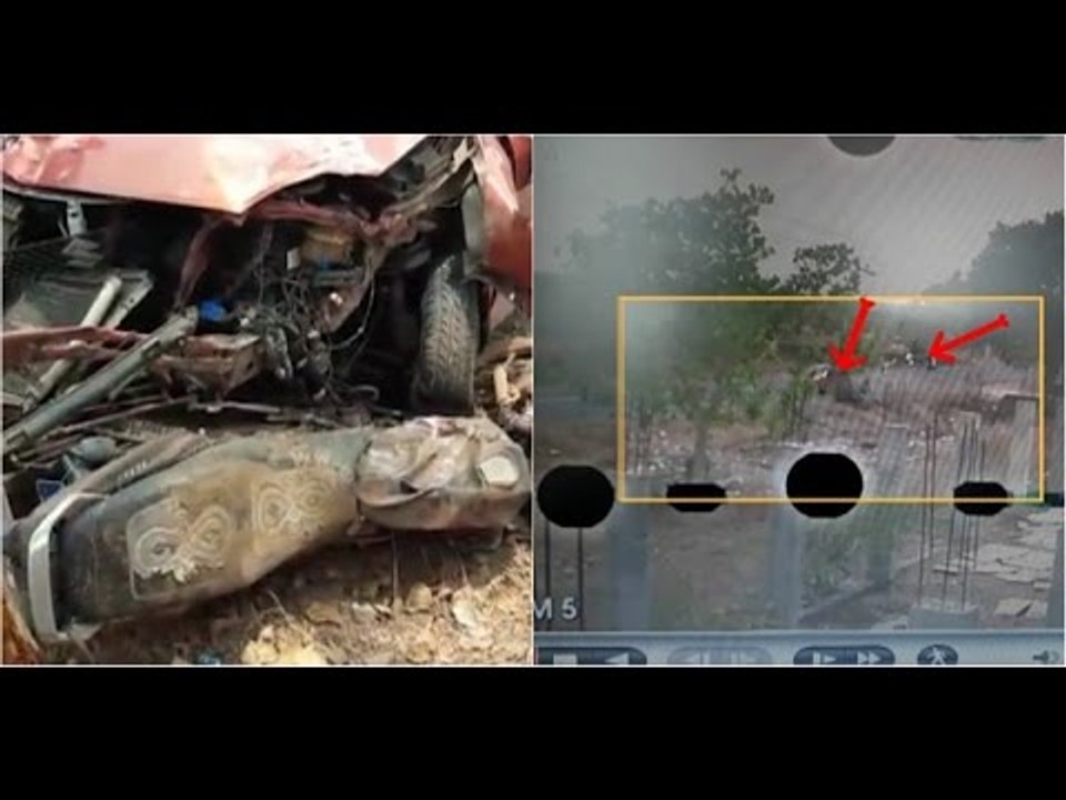CCTV Footage of car-bike accident at Kalaburagi
