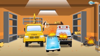 The White Ambulance Helps Car Real Hero in the City | Service & Emergency Vehicles Kids Cartoon