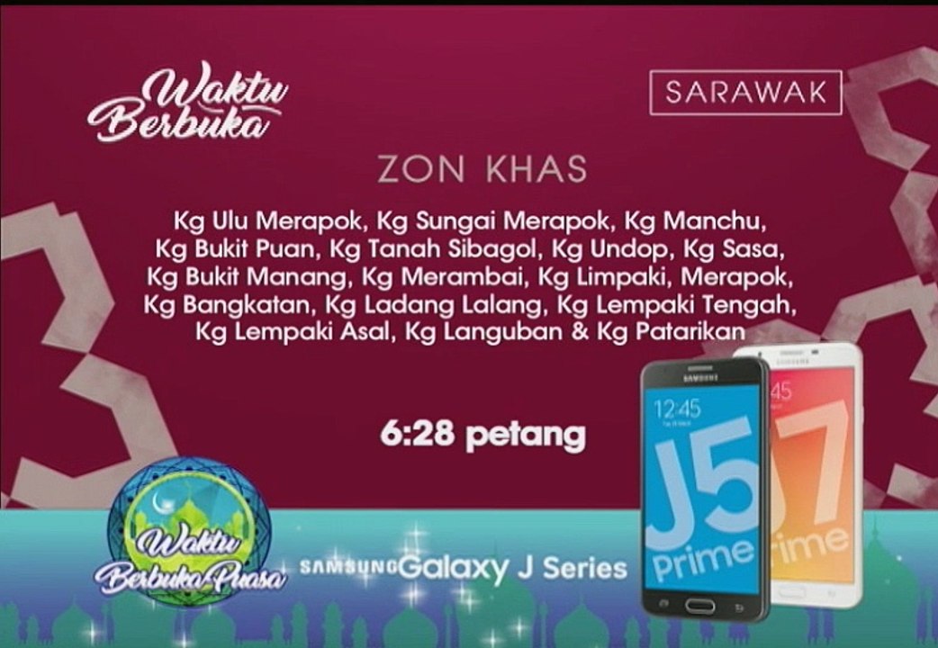 Ramalan waktu berbuka puasa TV3 (2017/1438H) (clean ver.)