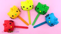 Play Doh Hello Kitty Lollipops Finger Family Nursery Rhymes Compilation Learn Colors Surprise