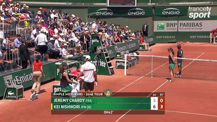 Roland-Garros 2017 : Jérémy Chardy en difficulté face à Kei Nishikori