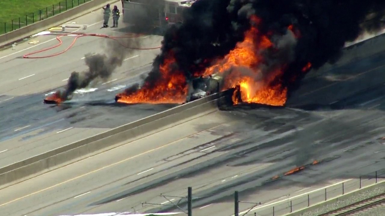Highway severely damaged after tanker truck explodes