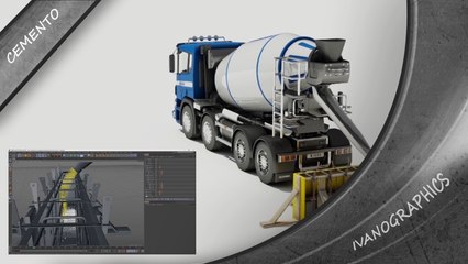 Accensione camion con getto cemento realistico ed...