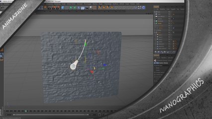 Animazione/oscillazione lampadina con vento, appesa al filo e accesa.