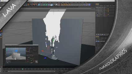 Animazione lava realistica e con anche il raffreddamento e la solidificazione.
