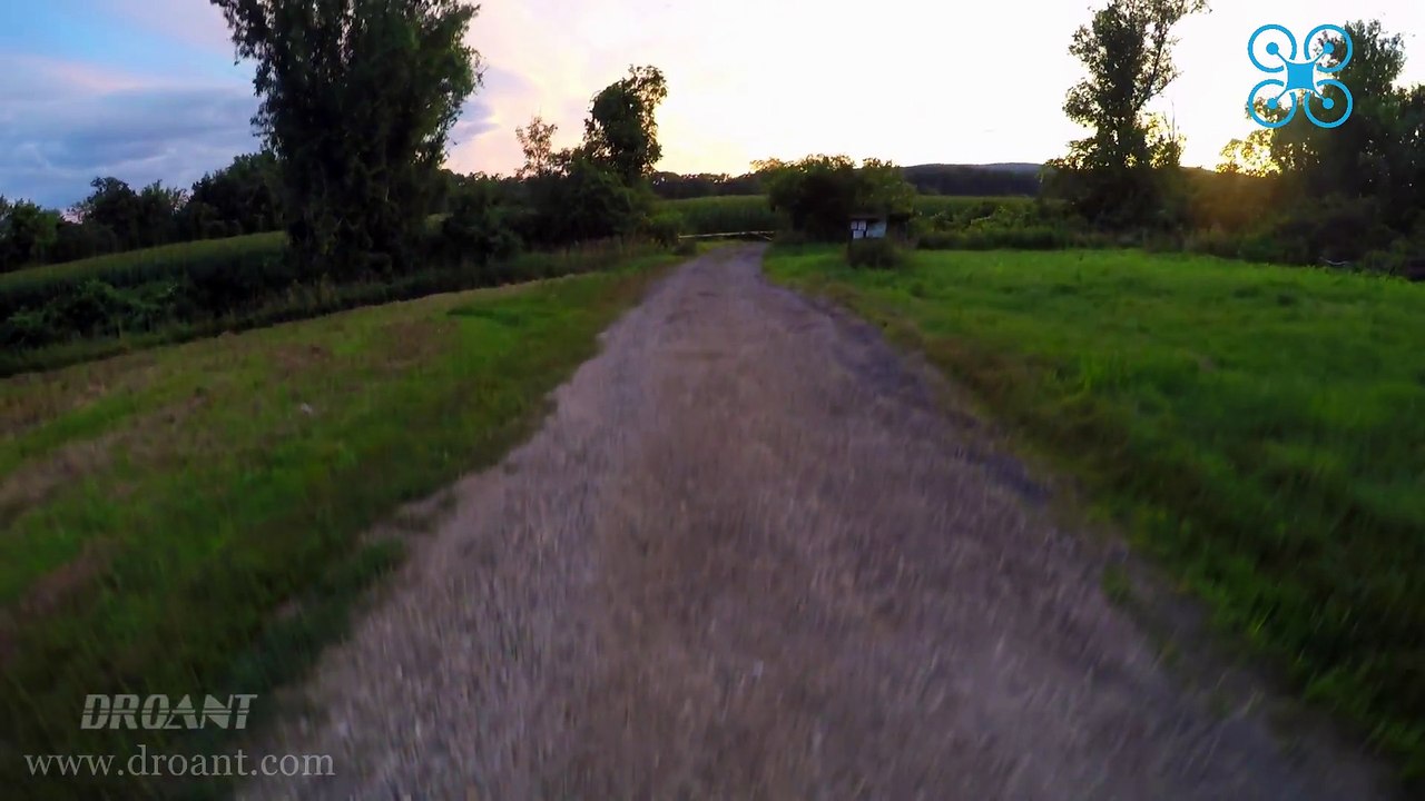 Droant Drone camera sunset test flight