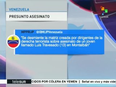 Venezuela: gob. desmiente el asesinato de un menor de edad en Caracas