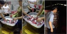 Polícia desmantela fábrica chinesa que produzia cerveja falsa em lata com higiene zero... WTF!