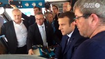 Emmanuel Macron à bord du chalutier Breizh