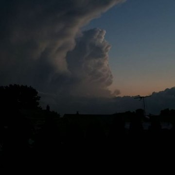 Lightning Strikes as Thunderstorms Move Across New Jersey