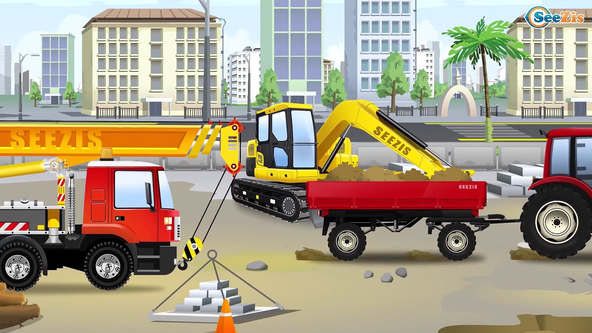 Big Tractor & JCB Excavators & Trucks + 1 HOUR Kids Video Compilation  Cartoons Diggers for children – Видео Dailymotion