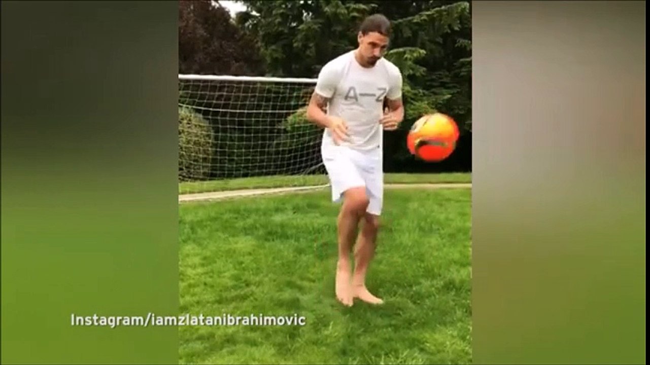 Zlatan Ibrahimovic Kicking The Ball For The First Time Since The Injury!