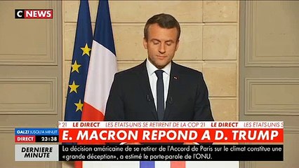 Download Video: Climat: la réponse en pleine nuit en direct à la télé d'Emmanuel Macron à Donald Trump