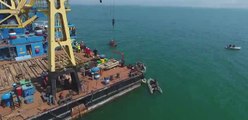 DRONE FOOTAGE -  WW2 American fighter aircraft lifted from the bottom of Kerch Strait