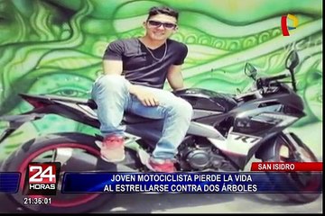 Motociclista muere tras estrellarse contra un árbol en San Isidro