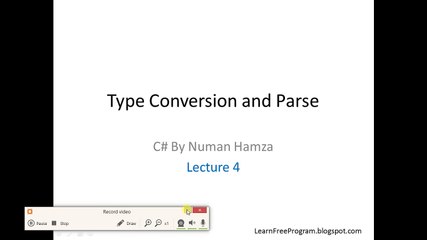 4-Type Conversion and Parse in c# urdu hindi     |C# (Urdu / Hindi)
