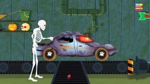 Scary Police Car _ Skeleton Car Garage _ Toy Factory for Kids & Toddlers-YfR2x86hvhc